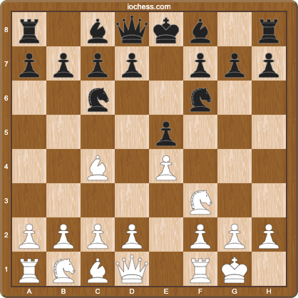 Typical tactical moment after 1.e4 e5 2.Nf3 Nc6 3.Bc4 Nf6 4.O-O, where captures and knight jumps to g5 create fork threats